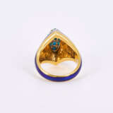 Enamel Turquoise Diamond Ring - Foto 3