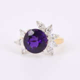 Amethyst Diamond Ring - фото 1