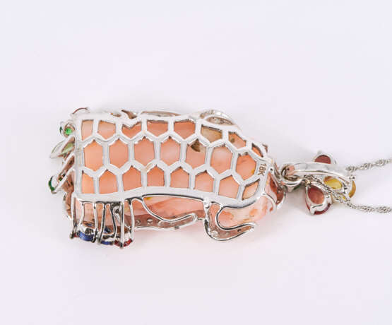 Coral Gemstone Pendant Necklace - Foto 3
