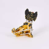 Dog as Enamel Diamond Brooch - photo 2