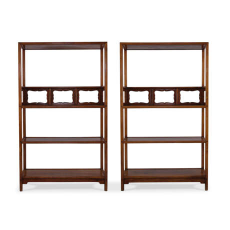 A PAIR OF IMPORTANT AND EXTREMELY RARE HUANGHUALI BOOKSHELVES, JIAGE - фото 1