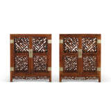 A PAIR OF HUANGHUALI CABINETS WITH LATTICED PANELS - photo 1