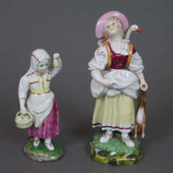 Zwei Porzellanfiguren - Hoechst, 20. Jh., Porze