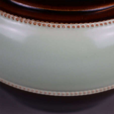 Keramik-Tabaktopf - sandfarbener Scherben, Glas - photo 4