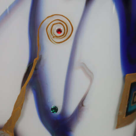 Glasvase mit Klimt-Motiven - nach unten konisch - Foto 10