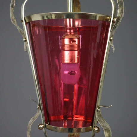 Jugendstil-Deckenlampe - um 1900, Messinggestel - photo 3