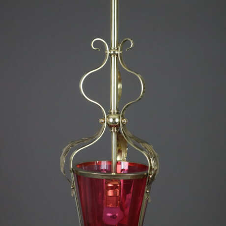 Jugendstil-Deckenlampe - um 1900, Messinggestel - photo 4