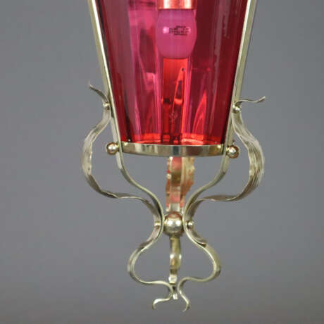 Jugendstil-Deckenlampe - um 1900, Messinggestel - фото 5