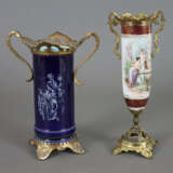 Zwei Ziervasen - um 1900, Porzellan/Keramik mit - Foto 1