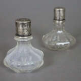 Drei Glasflakons mit Silbermontur - 2x Parfumfl - фото 6