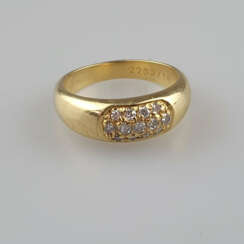 Goldring mit Diamantbesatz - Gelbgold 750/000 (