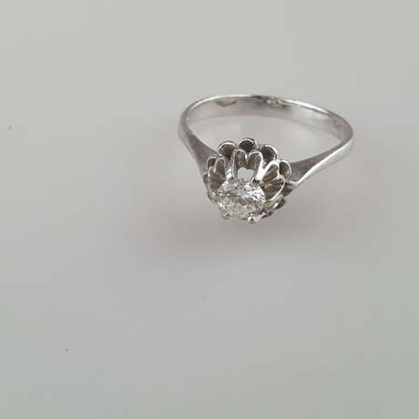 Diamantring - Gelbgold 750/000 (18 K), gestempe - Foto 3