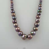 Perlen-Collier - leicht barocke Perlen mit chan - Foto 4