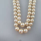 Perlencollier mit Weißgoldschließe - zweireihig - photo 4