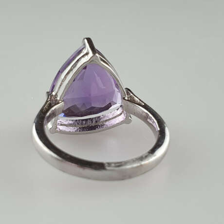 Amethystring - 925er Silber, Ringkopf besetzt m - photo 7