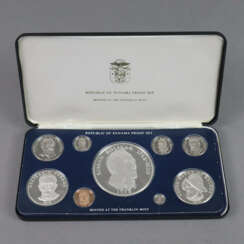 Münzset Republik of Panama 1975 - 925er Silber,