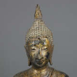 Stehende Buddhafigur - Thailand, Bronze mit Res - photo 3