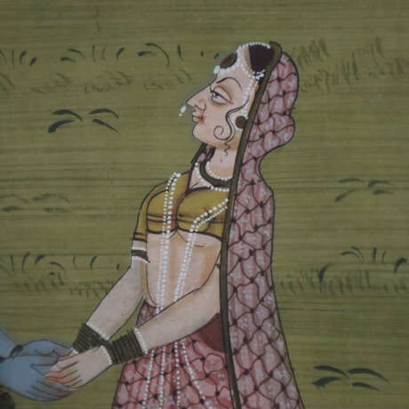 Pichhwai mit fein gemalter Darstellung des Rasa - фото 3