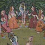Pichhwai mit fein gemalter Darstellung des Rasa - photo 8