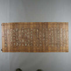 Bambusbuch mit Textzeilen - China, Qing-Dynasti
