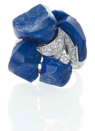 Lapislazuli-Diamant-Ring - photo 1