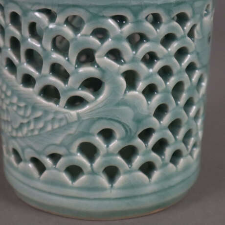 Pinselbecher - China, 20. Jh., Keramik mit bläu - Foto 5