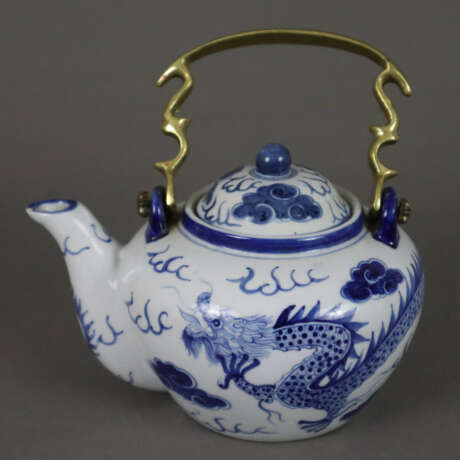 Teekanne mit Blaumalerei - China, Porzellan, ba - Foto 1