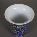 Vase - China 20.Jh., Zylindervase mit ausgestel - Foto 2
