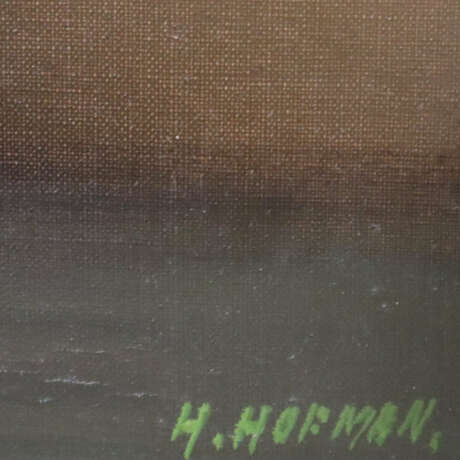 Hofman, H. - Sonnenblumen in Glasvase, Öl auf L - фото 7