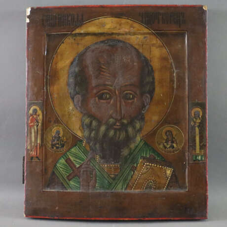 Ikone Hl. Nikolaus von Myra - Russland, 19.Jh., - Foto 1