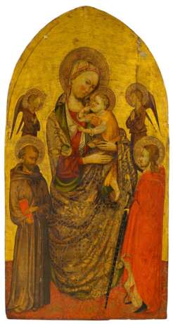 Madonna mit Kind von zwei Engeln angebetet und den Heiligen Franziskus von Assisi und Julianus - photo 1
