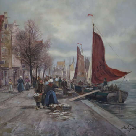 Wagner, O. - 2.Hälfte 20.Jh.- Amsterdamer Hafen - photo 5