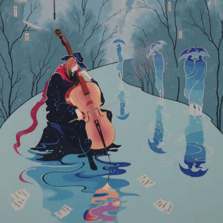 Rothman, Zina (*1944) - Cellospieler, Farbserig - photo 3