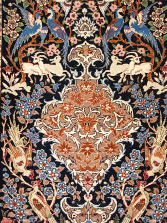 Orientteppich - Wolle und Seide, blaugrundig, z - Foto 4
