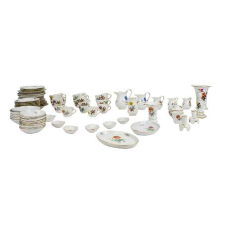 MEISSEN 78-piece coffee and mocha service 'Colorful Flowers', 1st and 2nd choice, 20th century. - фото 1