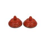 Pair of red carved lacquer lidded vases. CHINA, 20th c., - фото 6