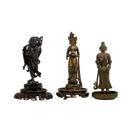3 figures made of wood (CHINA) and metal (SINOTIBETISCH), - Foto 1