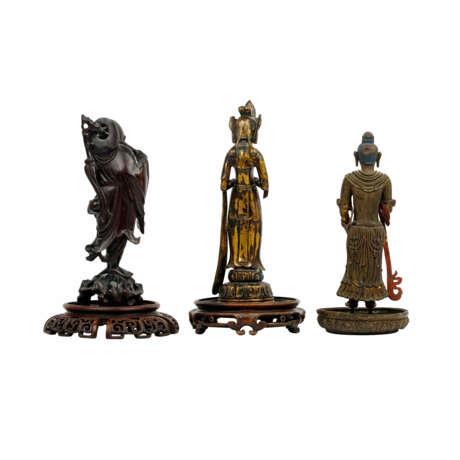 3 figures made of wood (CHINA) and metal (SINOTIBETISCH), - photo 8