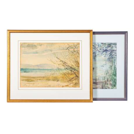 VOCKE, CAROLUS, attributed (1899-1979), pair of watercolors "Lake Constance, on the shore of Untersee", - фото 1