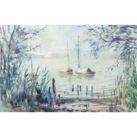 VOCKE, CAROLUS, attributed (1899-1979), pair of watercolors "Lake Constance, on the shore of Untersee", - фото 3