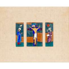 SCHNEIDER, GUNTHER (artist 20th c.), enamel triptych,