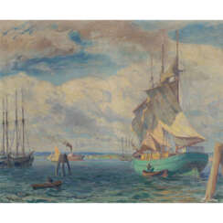 ESCHKE, HERMANN RICHARD (1859-1944) "Port of Travemünde".