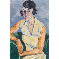 GASSEBNER, HANS (1902-1966) "Portrait of a woman in a green armchair" 1929