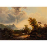 LANDSCAPE PAINTERS OF THE 19th CENTURY "Rural scene on the banks of the Rhine". - photo 1