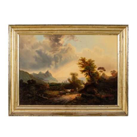 LANDSCAPE PAINTERS OF THE 19th CENTURY "Rural scene on the banks of the Rhine". - photo 2