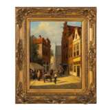 LANDSCAPE PAINTER OF THE 19th CENTURY "Street in a Dutch town". - Foto 2