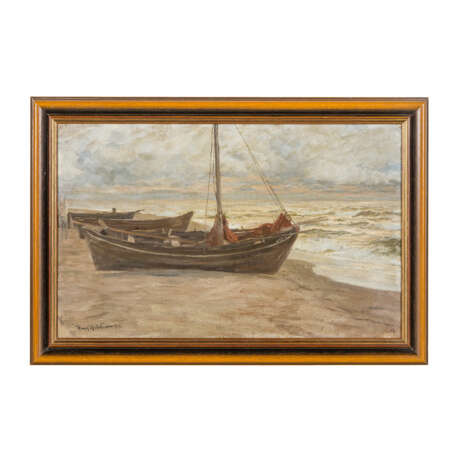 Painter 19th century, "Boats on the beach", - Foto 2