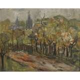 POLISH PAINTER 1st half 20th century, "Avenue in front of the church", - Foto 1