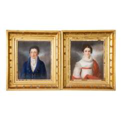 HERING (18th/19th century painter), pair of Biedermeier portraits,