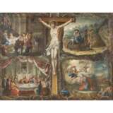 Painter of the Alpine region 18th century, "Crucifixion and four scenes from the life of Christ", - Foto 1